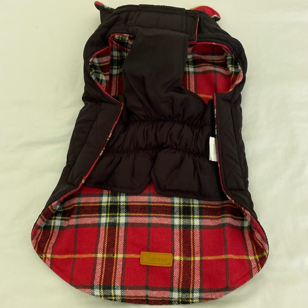 Kuoser reversible plaid and black dog jacket size M - Picture 4 of 10